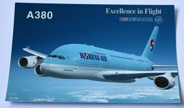 Korean Air Airline Postcard Airbus A380 Airplane Aircraft Collectible Po... - £4.69 GBP