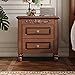 High-End Solid Wood Bedside Table, Modern Vintage Storage Nightstand with Drawer Item image 4