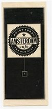 Amsterdam Cafe Menu The Old City Knoxville Tennessee 1990's - $9.90