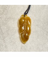 Jade Carving of Plant, Natural Orange Carved Jadeite Pendant, Healing Ja... - $1,164.95 CAD