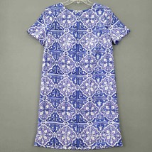 The Limited Womens Dress Midi Size S Blue White Shift Short Sleeves Roun... - $12.24