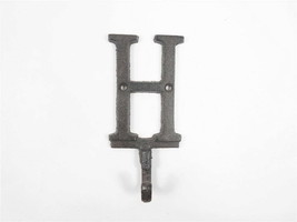 [Pack Of 2] Cast Iron Letter H Alphabet Wall Hook 6&quot;&quot; - £36.16 GBP