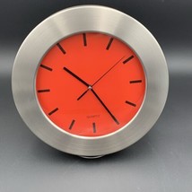 Vtg Discontinued IKEA ENSTA Wall Clock Stainless Red Black Quartz 12&quot; 1999 - £38.04 GBP