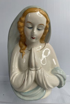 Vintage Praying Madonna Planter Vase Virgin Mary Religious Ceramic Made In Japan - £11.79 GBP