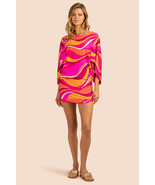 TRINA TURK Vivid Vista Hot Pink Swim Tunic Coverup Size Medium $152 NWT - £39.50 GBP
