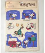 Vtg Sealed Hallmark Snoopy + Woodstock CHRISTMAS HOLIDAY SEALS 32 Sticke... - £18.22 GBP