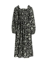 NWT MILLE Resort &amp; Travel Catherine in Black Hibiscus Floral Midi Dress 2XS XXS - $120.00