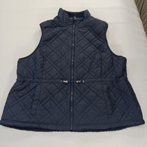 Time & Tru RN#52469 Women's Blue Full-Zip Quilted Vest Pockets Size 2X (20W-22W) image 13