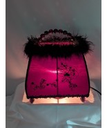Purse hand Bag Lamp Night Light Burgundy Black Accent  - €34,28 EUR
