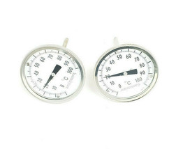 LOT OF 2 ASHCROFT 0-100 DEG C TEMPERATURE PROBES / THERMOMETERS, 4&quot; STEMS - £43.26 GBP