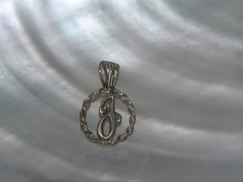 Vintage Unmarked Nonmagnetic Silver Script J Initial in Twist Circle Small  - £6.73 GBP