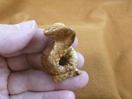 Y-SNAK-CO-551) tan Jasper SNAKE COBRA carving FIGURINE GEMSTONE reptiles... - $14.01