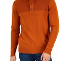 Club Room Men&#39;s Button Mock Neck Sweater Deep Rust-Large - $19.99