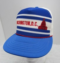 Vintage 80&#39;s Washington D.C. Red White Blue Trucker Snap Back USA Hat - £18.73 GBP