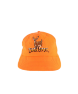 Vintage 80s Distressed Buck Fever Deer Spell Out Snapback Hat Blaze Orange USA - $23.71