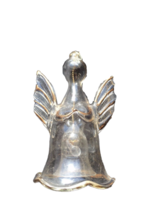 Vintage Glass Angel Bell Figurine Gold Trim Clear 22022 - £9.30 GBP