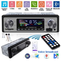 Vintage Bluetooth Car Radio Mp3 Player Stereo Usb Aux Classic Audio With... - $52.99