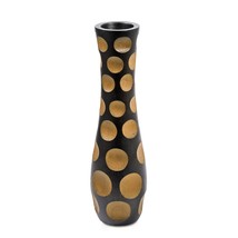 Polka Dot 14-inch Brown Mango Wood Concaving Vase - £24.76 GBP