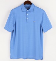 Vineyard Vines Bradley Stripe Sankaty Polo Shirt Mens Medium Blue Perfor... - £21.43 GBP