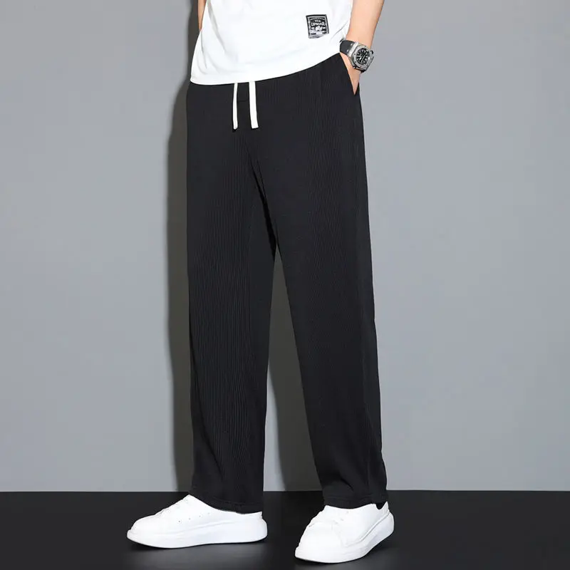 Drape Ice Silk Pants Men&#39;s Trousers Summer Ultra-thin Stretch  Pants Men&#39;s Strai - £43.33 GBP