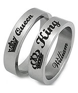 COI Tungsten Carbide King Queen Wedding Band Ring - TG2856AA  - £31.37 GBP