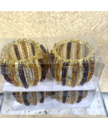 Beaded Tea Light holders matched Napkin Rings Round - Set of 4 NWT Gold ... - $20.61 CAD