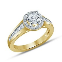 1.20 Carat Round-Cut Diamond Solitaire Engagement Ring 14K Yellow Gold Over - $1,237.49 MXN