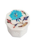 Marmor Schmuckkästchen Stein Schmuckschatulle Geschenk Intarsien Pietra... - $303.63 CAD
