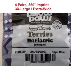 4 pairs Pillow Paws 1099-001 Terries Slipper Socks Bariatric Royal Blue ... - $19.10