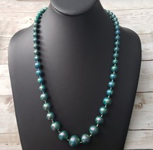Vintage Necklace - Iridescent Greeny Purple Blue Mermaid Like - £12.57 GBP