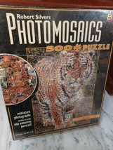 Robert Silvers Photomosaics 500 Piece Puzzle &quot;Tiger&quot; 21.25&quot; x 15&quot; - £15.60 GBP