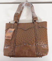 Justin Boots Womens Leather Purse Concealed Carry Brown Ostrich Rodeo We... - $54.40