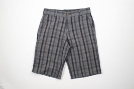 Vintage Dickies Mens 30 Faded Spell Out Work Mechanic Shorts Gray Plaid Cotton - £35.19 GBP