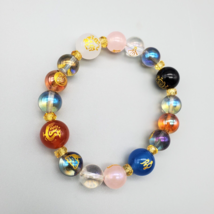 Money Luck Stone Bracelet Stretch Healing Good Luck In Box Jewelry 7&quot; Multicolor - £11.82 GBP