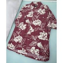 Vintage Tori Richard Hawaiian Shirt Floral Red 100% Viscose Button Up Me... - $24.72