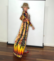 Psychedelic Early 1970s Maxi Dress or Duster Coat PAGANNE Designer - $3,299.35