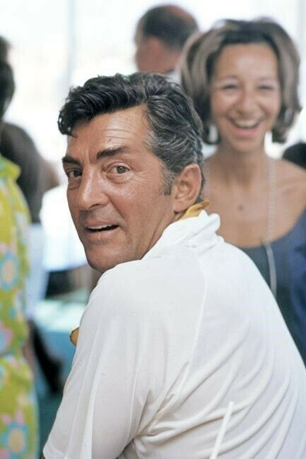 Dean Martin circa 1967 in white casual shirt on movie set 4x6 inch photo - $4.75