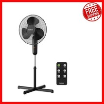 Luxurious 16&quot; Black Digital Stand Fan with Adjustable Height &amp; Wide Osci... - $1,144.35 MXN
