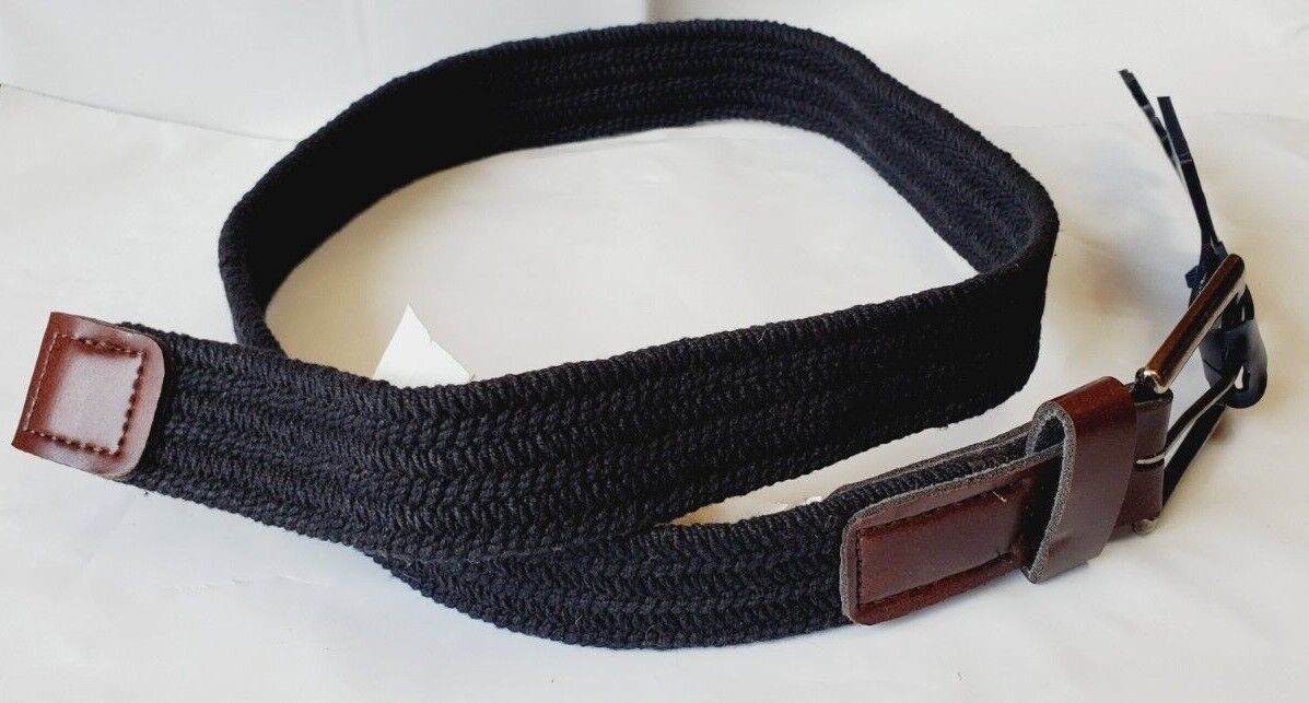 Faded Glory Boy&#39;s Casual Stretch Belt Size M/L Black W Silver &amp; Brown Ac... - $11.64