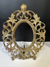 Beautiful Rustic Antique Victorian Cast Iron/Metal Gold Patina Frame - £62.58 GBP
