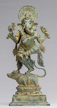 Ganesh - Antique Javanese Style Bronze Dance Indonesian Ganesha Statue -45cm/18&quot; - £1,484.46 GBP