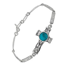 Silpada &#39;Cross To Wear&#39; Pressed Turquoise Bracelet - £345.10 GBP