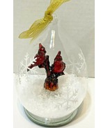 Vintage Light Changing Glass Cardinal and Snow Christmas Ornament Batter... - $28.44