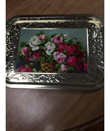 Vintage Roses Large Rectangular Tray Action-Lobeco Italy - £19.61 GBP