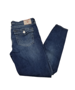 True Religion Jennie Curvy Mid Rise Skinny Jeans Size 32 x28 Flap Pockets - $30.91