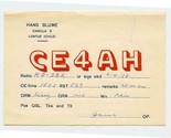 QSL Card CE4AH Lontue Chile 1958 - £11.05 GBP