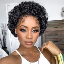 Short Curly Wigs for Black Women Lace Front Wigs Human Hair Short Curly Lace Fro - £35.20 GBP