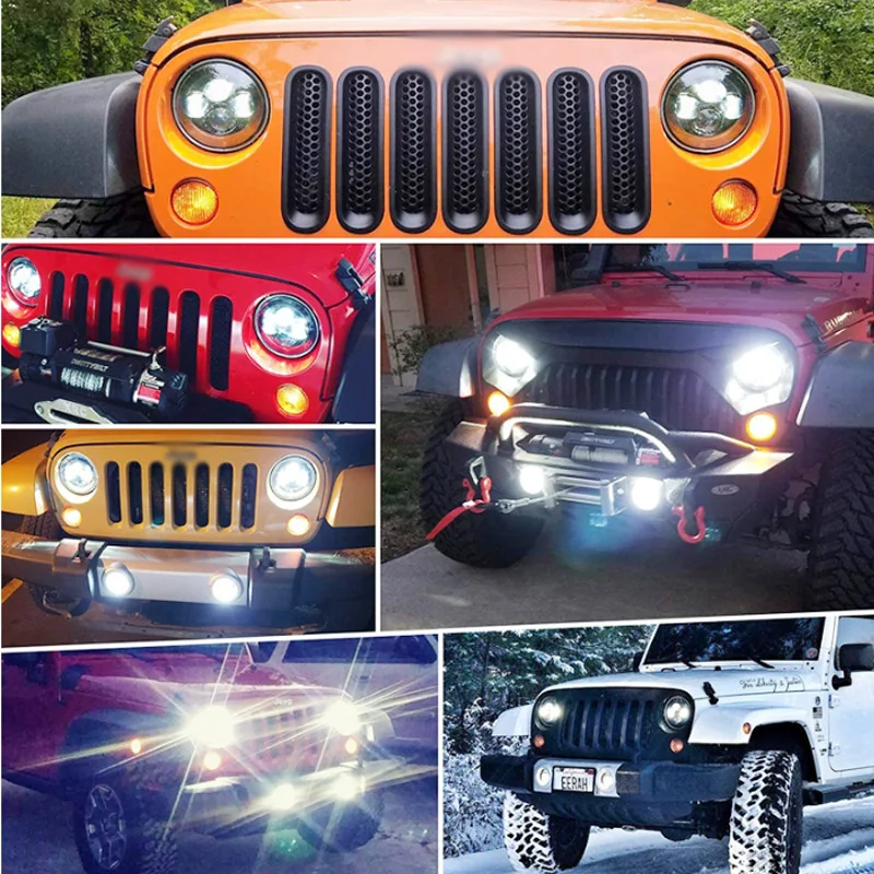 7inch led headlight white halo angle eyes led headlamp hi low turn signal for urban 4x4 thumb200