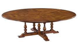 100" Jupe Dining Table Ex Large Solid Walnut Old World European Transitional - £5,435.45 GBP