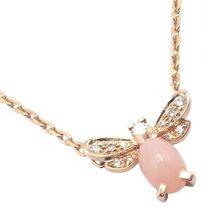 Authentic! Chaumet 18k Rose Gold Attrape Moi Diamond Pink Opal Necklace - $2,750.00